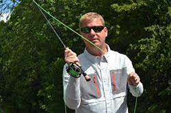 Steve Peterson Fly Caster at The Irish Fly Fair 2023
