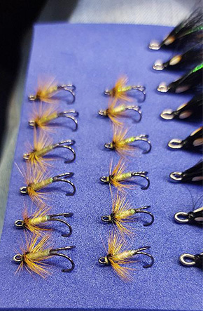 Flies by Ed Ford Fly Dresser tying at The Irish Fly Fair 2025