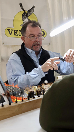 Peter Kealey Fly Dresser tying at The Irish Fly Fair 2023